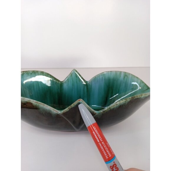 Blue Mountain Pottery Classic Flow Green Drip Glaze Dish - Picture 12 of 12
